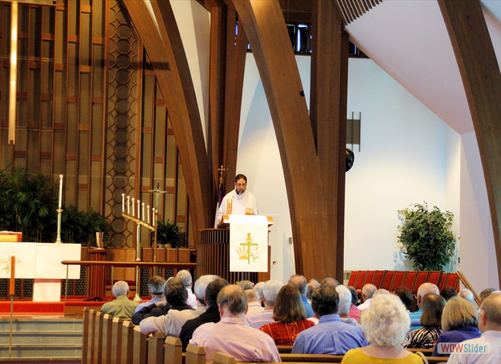 Pastor Alan Knoke delivers a message...