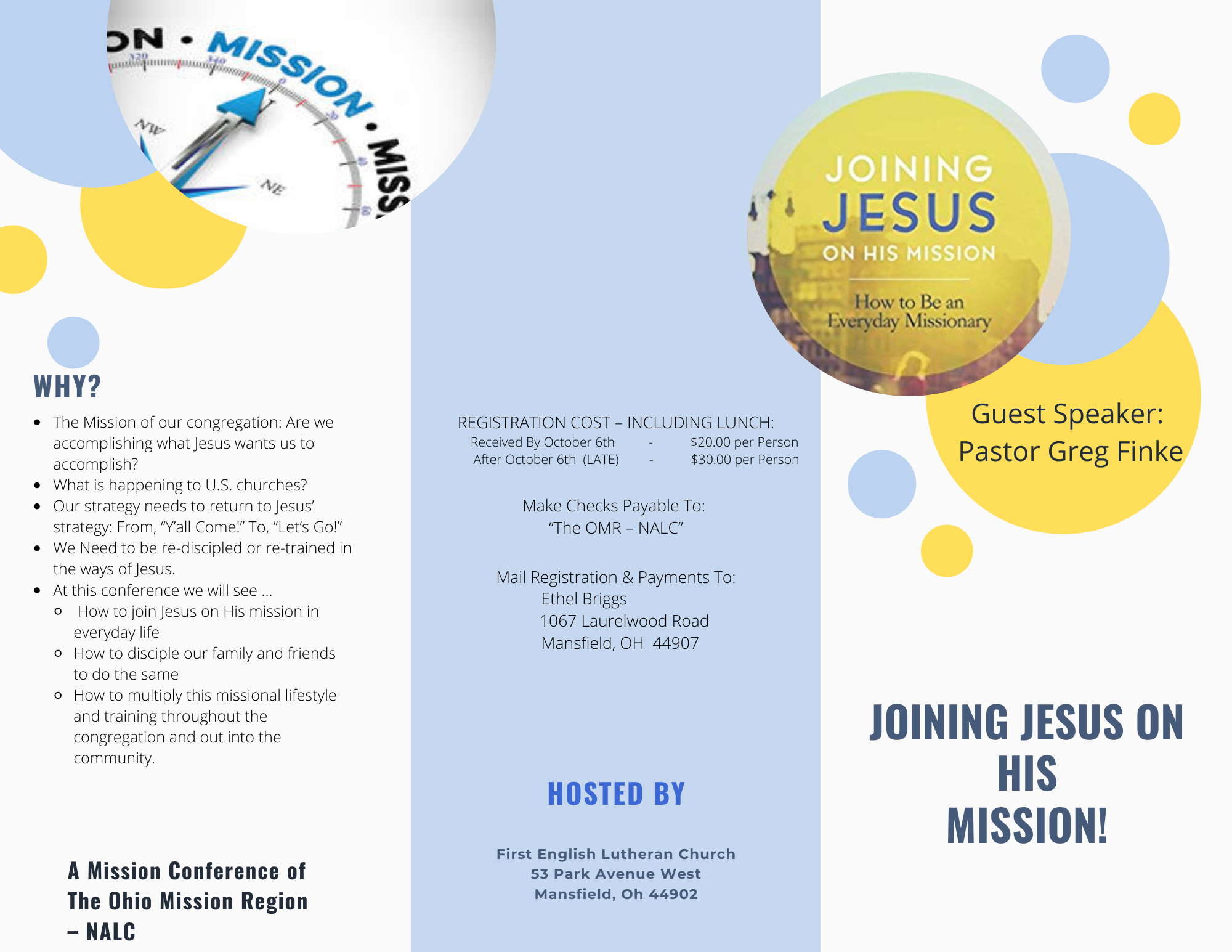 Front side of brochure